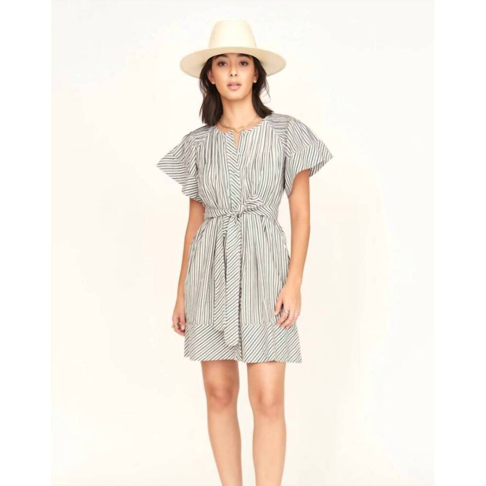 NEW MIRTH vienna pintuck short dress in dune stripe